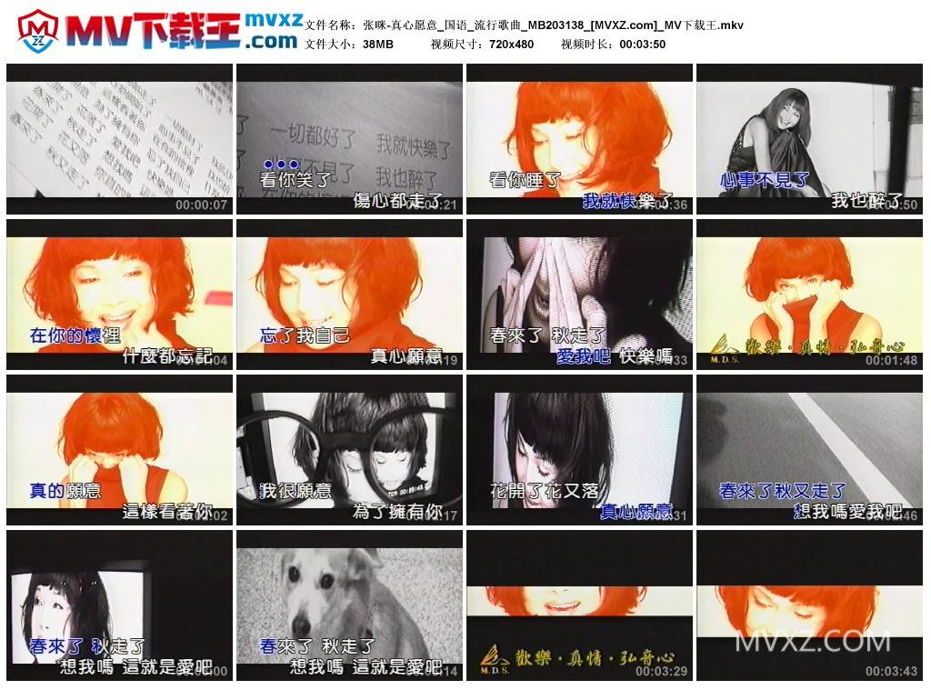 张咪-真心愿意_国语_流行歌曲_MB203138